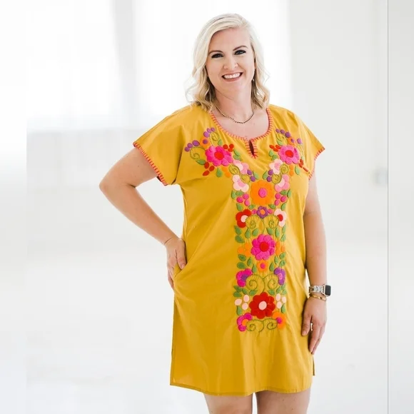 Sister Mary NWT Angelina Floral Embroidered Mini Dress Size XL Women's -  bellamar.vacations